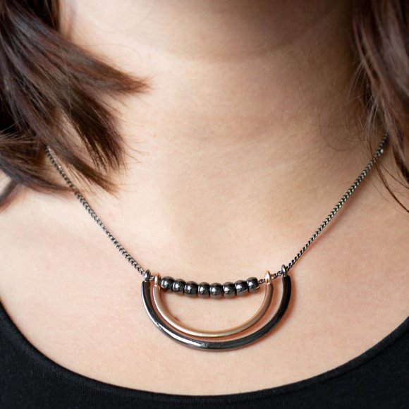 paparazzi Jewelry - Artificial Arch - Black Necklace